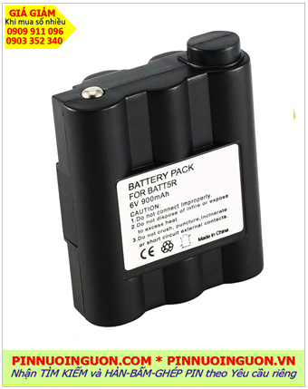 Pin sạc NiMh 6v-900mAh, Pin bộ đàm Midland BATT-5R (6v-900mAh) /Nhận hàn chế bấm ghép pin 
